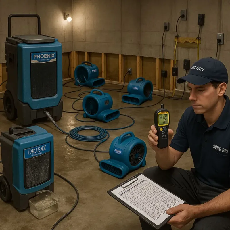 Structural Drying and Dehumidification process in Flemington, NJ